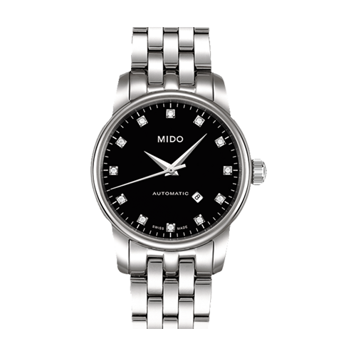 MIDO Baroncelli Orologio Donna Automatico, Quadrante Bianco, Cinturino Acciaio Inox, Vetro Zaffiro, Data, 29mm